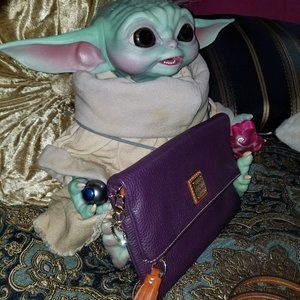 DOONEY & BOURKE Pebble Grain Purple Foldover Zip Crossbody- EUC!